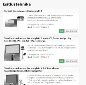 esitlustehnika komplektid